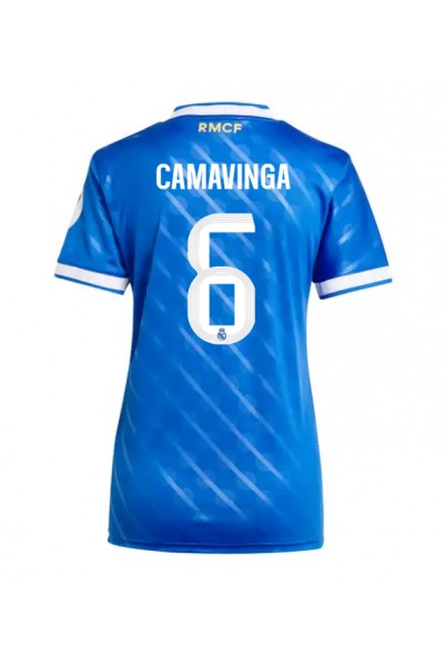 Real Madrid Eduardo Camavinga #6 Jalkapallovaatteet Naisten Kolmaspaita 2025-26 Lyhythihainen Real Madrid Eduardo Camavinga #6 Jalkapallovaatteet Naisten Kolmaspaita 2025-26 Lyhythihainen